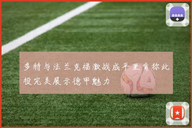 多特与法兰克福激战成平里肯称此役完美展示德甲魅力